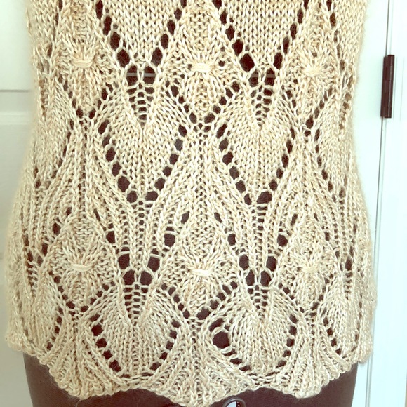 NEW Handmade Silk cashmere wool lace top M - Picture 3 of 4